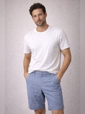 Banana Republic Core Temp Linen Blend  9" Inseam Shorts Men's Size 33 Blue